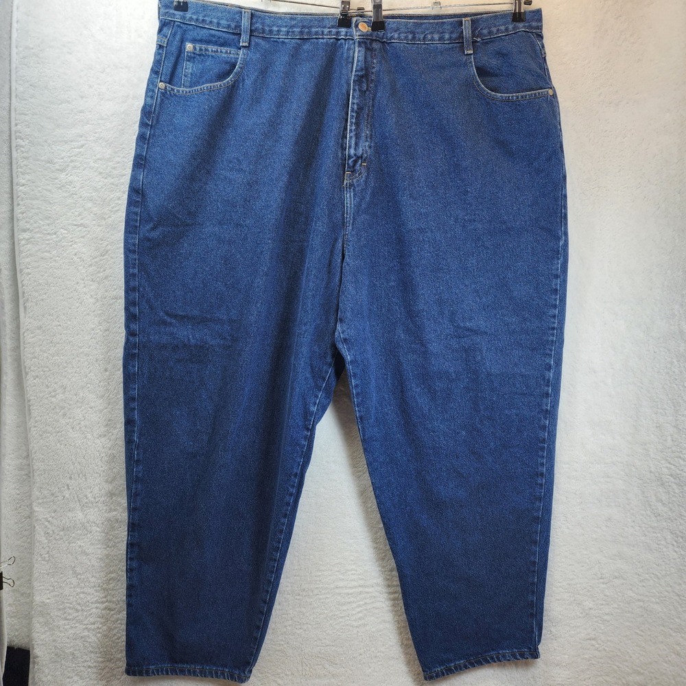 Y2K Avenue Blues Women High Rise Tapered Leg Denim Cotton Blue 32W Plus‎ 50x29